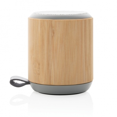 Logo trade corporate gifts image of: Bamboo and fabric 3W wireless speaker