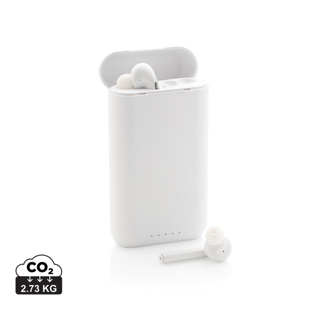 Logo trade promotional merchandise image of: Liberty TWS earbuds with 5.000 mAh powerbank