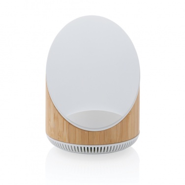 Logo trade promotional merchandise image of: Ovate bamboo 5W speaker with 15W wireless charger