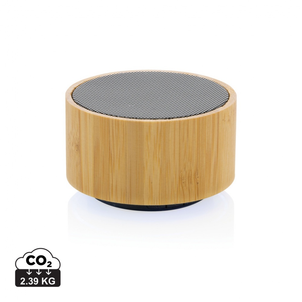 Logo trade promotional giveaways image of: RCS recycled plastic and bamboo 3W wireless speaker