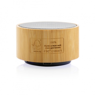 Logo trade promotional merchandise picture of: RCS recycled plastic and bamboo 3W wireless speaker