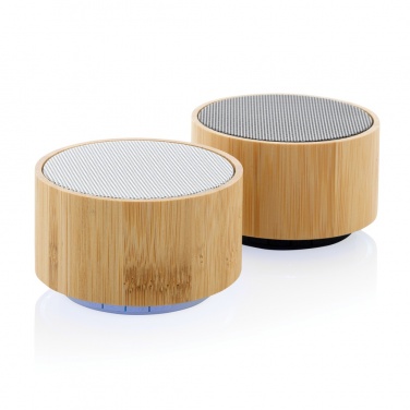 Logo trade corporate gifts picture of: RCS recycled plastic and bamboo 3W wireless speaker