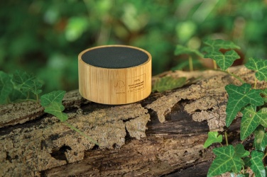 Logo trade promotional product photo of: RCS recycled plastic and bamboo 3W wireless speaker