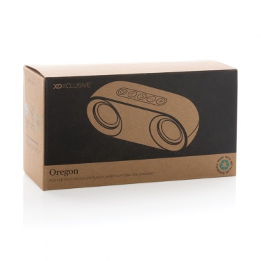 Logo trade corporate gift photo of: Oregon RCS recycled plastic and cork 10W speaker