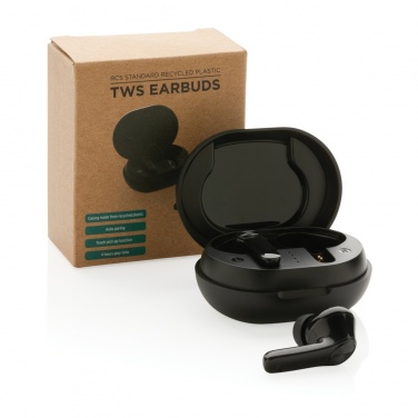 Logotrade promotional product picture of: RCS standard recycled plastic TWS earbuds