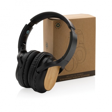 Logo trade advertising product photo of: RCS and bamboo Elite Foldable wireless headphone