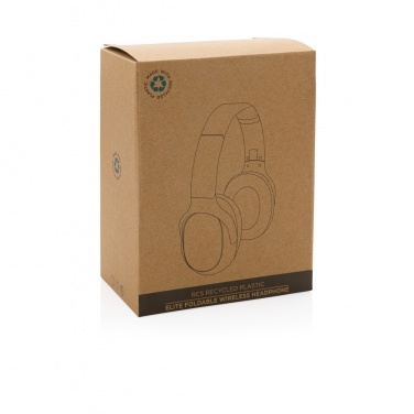 Logo trade promotional gifts image of: RCS recycled plastic Elite Foldable wireless headphone