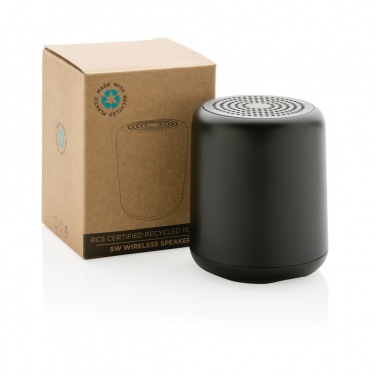 Logo trade promotional item photo of: RCS certified recycled plastic 5W Wireless speaker