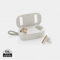 RCS recycled plastic & bamboo TWS earbuds, white