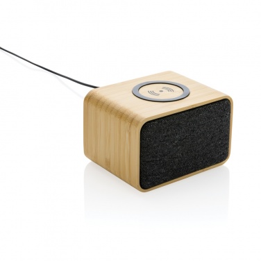 Logotrade business gift image of: RCS Rplastic 3W speaker with bamboo 5W wireless