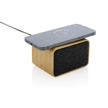 Logotrade promotional merchandise picture of: RCS Rplastic 3W speaker with bamboo 5W wireless