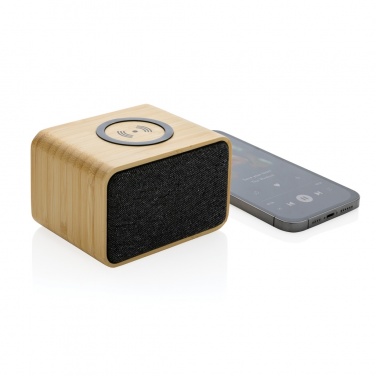 Logo trade promotional giveaways image of: RCS Rplastic 3W speaker with bamboo 5W wireless