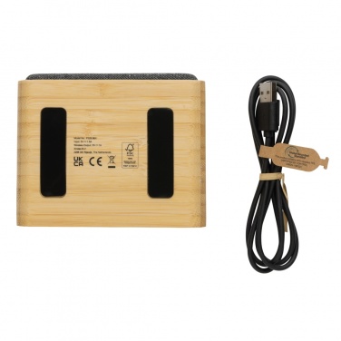 Logo trade promotional giveaway photo of: RCS Rplastic 3W speaker with bamboo 5W wireless