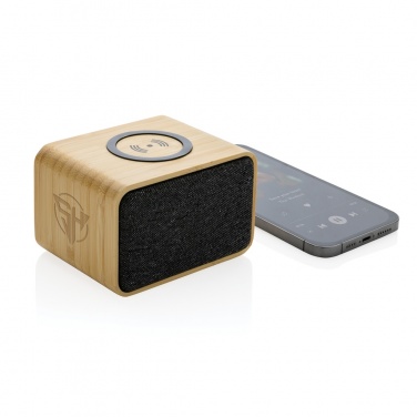 Logo trade promotional giveaways image of: RCS Rplastic 3W speaker with bamboo 5W wireless