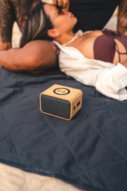 Logotrade promotional giveaway image of: RCS Rplastic 3W speaker with bamboo 5W wireless