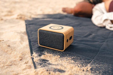 Logo trade promotional products picture of: RCS Rplastic 3W speaker with bamboo 5W wireless