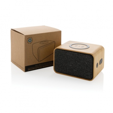 Logo trade business gift photo of: RCS Rplastic 3W speaker with bamboo 5W wireless