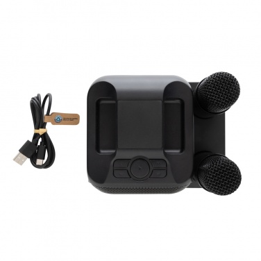 Logo trade corporate gift photo of: Singvibe RCS recycled plastic karaoke set with double mic