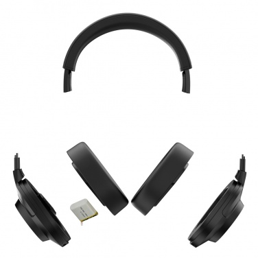 Logotrade promotional gift image of: Irvine RCS recycled and repairable ANC wireless headphone