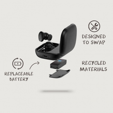 Logotrade promotional products photo of: Lakewood RCS recycled and repairable wireless earbuds