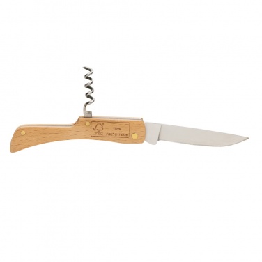 Logo trade business gift photo of: Wooden knife with bottle opener