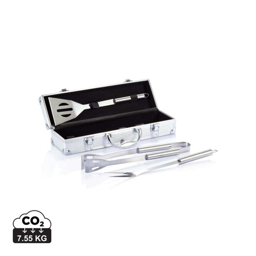 Logo trade promotional items picture of: 3 pcs barbecue set in aluminium box