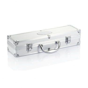 Logo trade promotional gift photo of: 3 pcs barbecue set in aluminium box