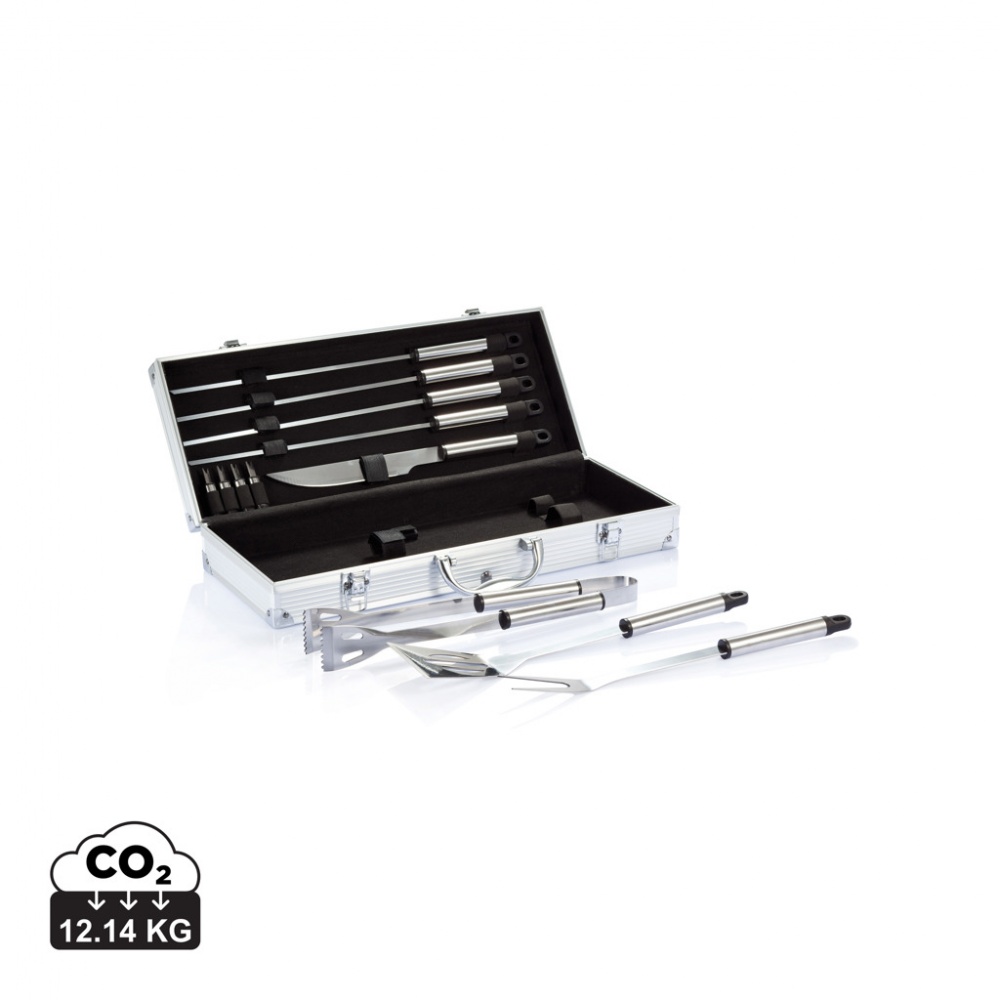 Logotrade advertising products photo of: 12 pcs barbecue set in aluminium box