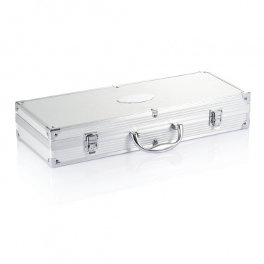 Logo trade promotional items image of: 12 pcs barbecue set in aluminium box