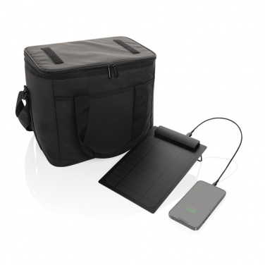 Logo trade promotional items picture of: Pedro AWARE™ RPET deluxe cooler bag with 5W solar panel