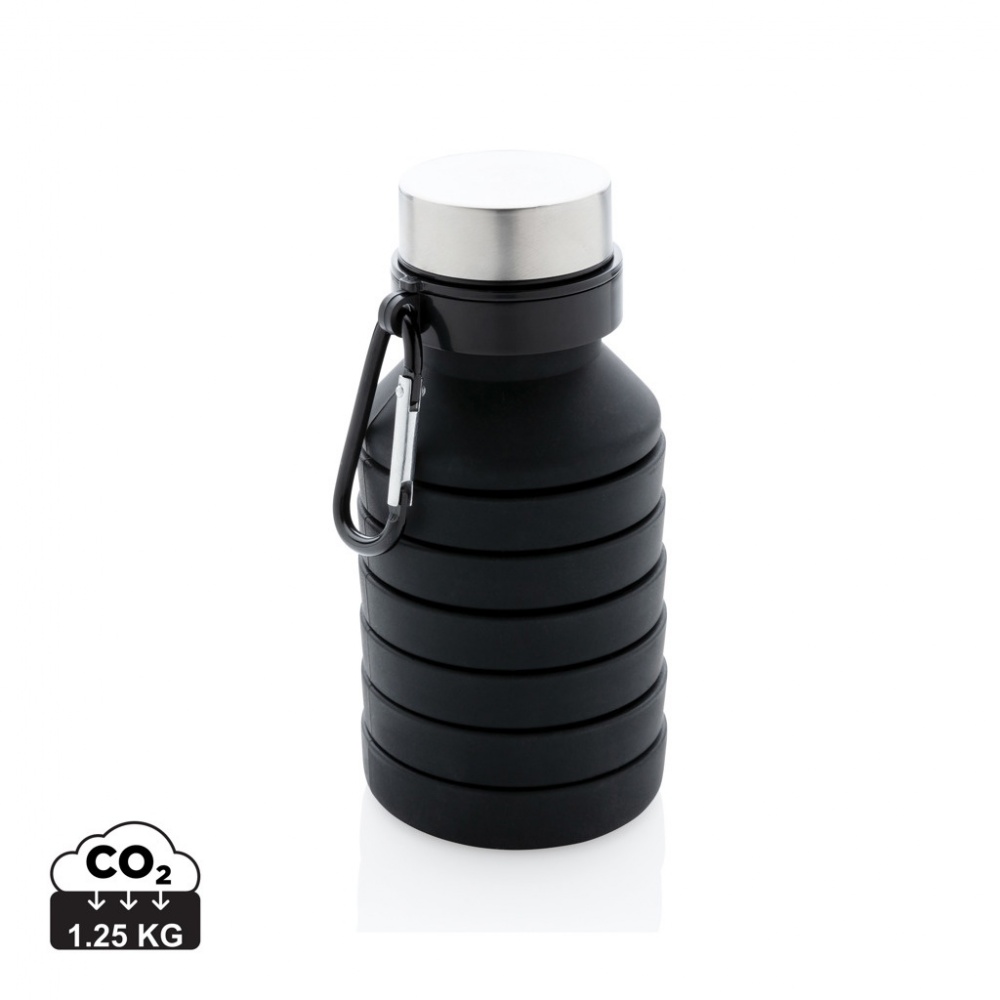 Logo trade corporate gifts image of: Leakproof collapsible silicone bottle with lid