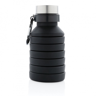 Logo trade promotional merchandise image of: Leakproof collapsible silicone bottle with lid