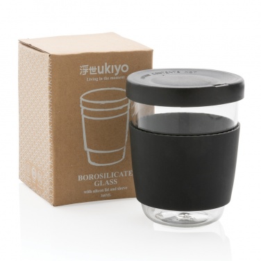 Logotrade promotional gift picture of: Ukiyo borosilicate glass with silicone lid and sleeve