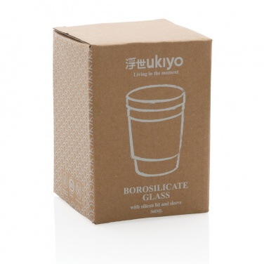 Logo trade corporate gifts image of: Ukiyo borosilicate glass with silicone lid and sleeve