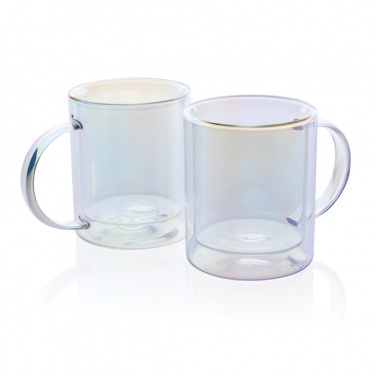 Logotrade promotional gift picture of: Deluxe double wall electroplated glass mug