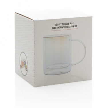 Logo trade promotional merchandise photo of: Deluxe double wall electroplated glass mug