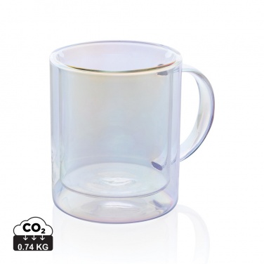 Logo trade advertising products image of: Deluxe double wall electroplated glass mug