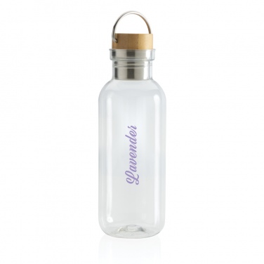 Logo trade business gifts image of: RCS RPET bottle with bamboo lid and handle