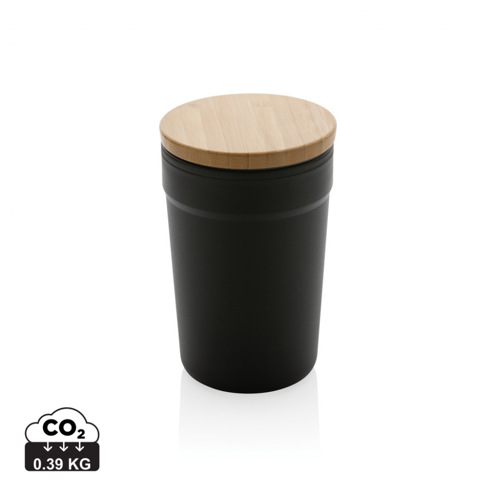 Logo trade advertising products image of: GRS certified recycled PP mug with bamboo lid