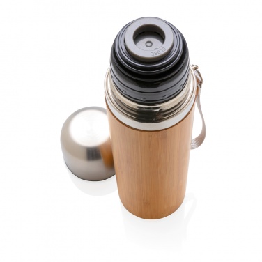 Logo trade promotional merchandise photo of: Bamboo vacuum travel flask