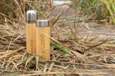 Logo trade promotional items image of: Bamboo vacuum travel flask