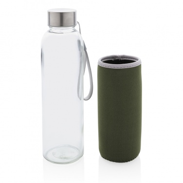 Logo trade business gifts image of: Glass bottle with neoprene sleeve