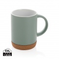 Ceramic mug with cork base 280ml, green