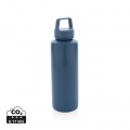 RCS certified recycled PP water bottle with handle, blue