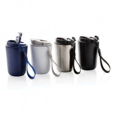 Logo trade promotional merchandise picture of: Cuppa RCS re-steel vacuum tumbler with lanyard