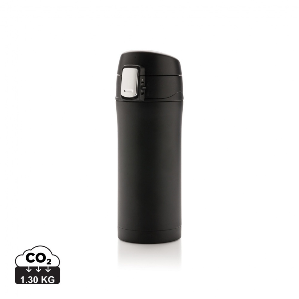 Logo trade promotional giveaway photo of: RCS Recycled stainless steel easy lock vacuum mug