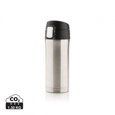 Logo trade corporate gifts picture of: RCS Recycled stainless steel easy lock vacuum mug