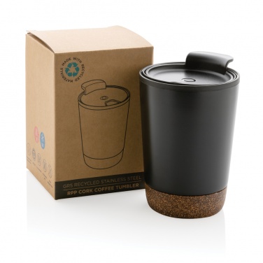 Logo trade corporate gifts image of: GRS RPP stainless steel cork coffee tumbler