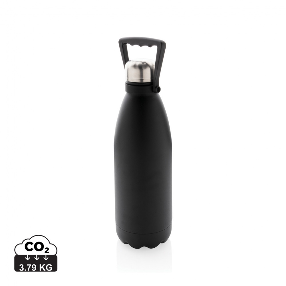 Logotrade promotional gift picture of: RCS Recycled stainless steel large vacuum bottle 1.5L