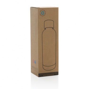 Logo trade promotional gifts image of: Wood RCS certified recycled stainless steel vacuum bottle